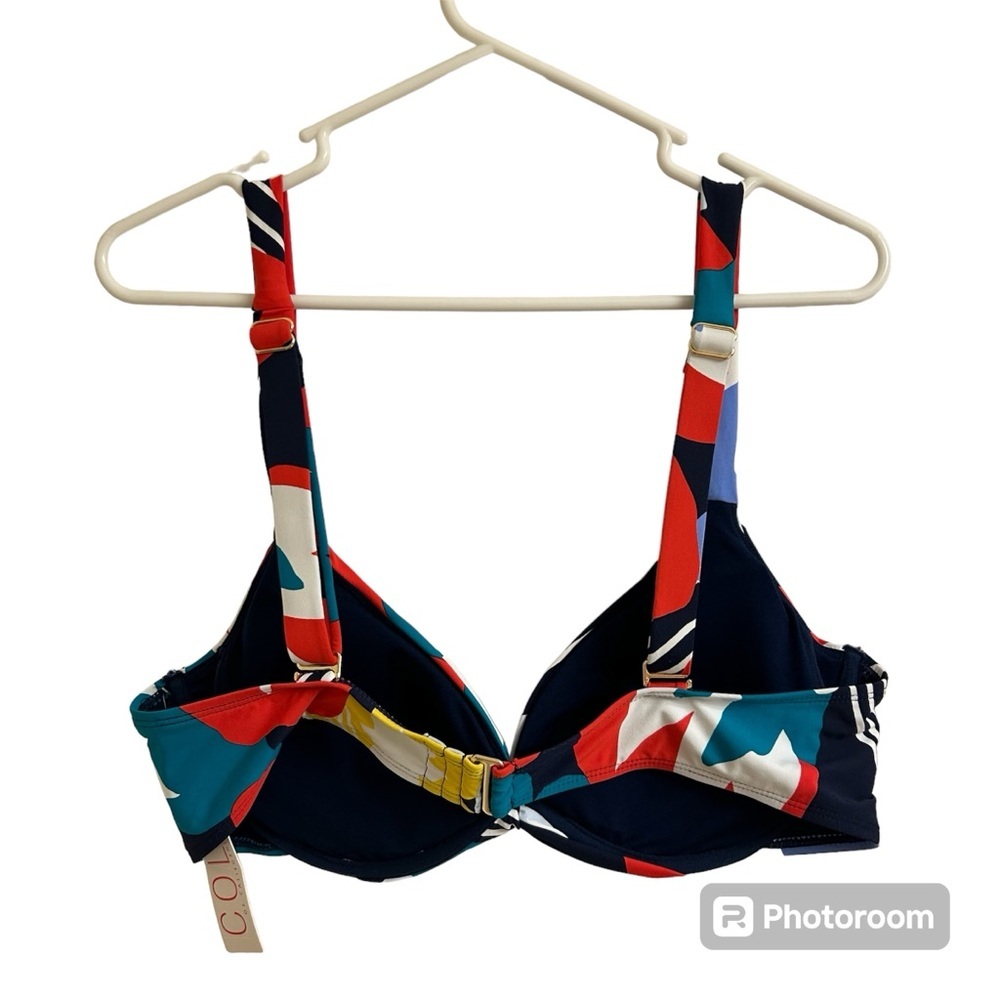Cole Of California Twist Bikini Swim Top Women’s 14 Adjustable Padded Underwire - Picture 2 of 10